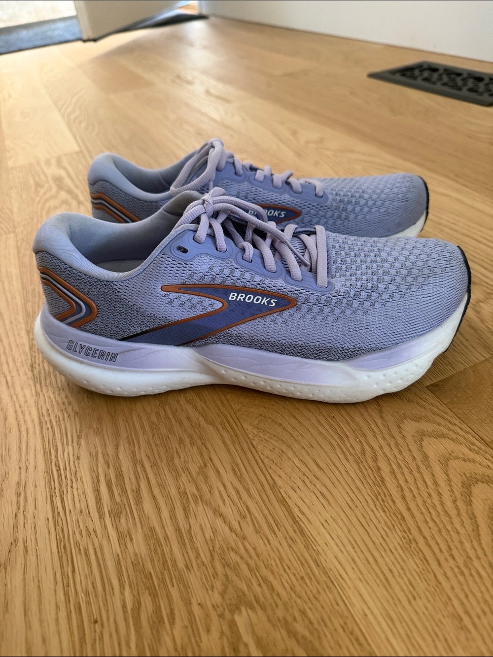 Brooks Women's Lavender Athletic Running Shoes with Orange Accents